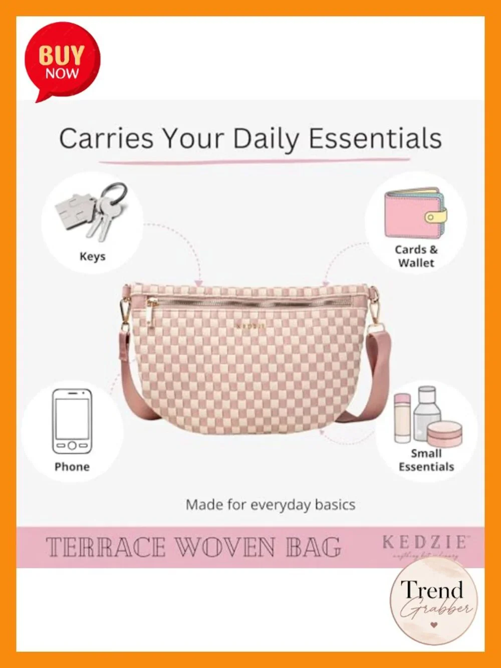 Woven Crossbody Bag Adjustable Strap Lightweight Shoulder Purse
